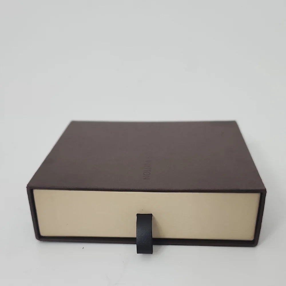 Louis Vuitton Box Compact Wallet Dark Brown Pull Open/Close 6. x 5 x 2 inches